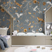 GDSE3141 Playful Forest Wallpaper Premium Peel and Stick Material 26in Wide x 6ft, 9 ft, 12ft, Blue