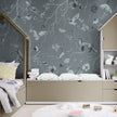 GDSE3145 Playful Forest Wallpaper Premium Peel and Stick Material 26in Wide x 6ft, 9 ft, 12ft, Monochrome Blue