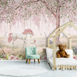 GDSE3121 Unicorn Forest Wallpaper Premium Peel and Stick Material 26in Wide x 6ft, 9 ft, 12ft, Pink Pink