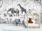 GDSE3012 Animal Parade Wallpaper Mural Premium Peel and Stick Material 26in Wide x 9 ft. Green