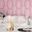 GP1034 Narrow Retro Arches Wallpaper Panels in Pink