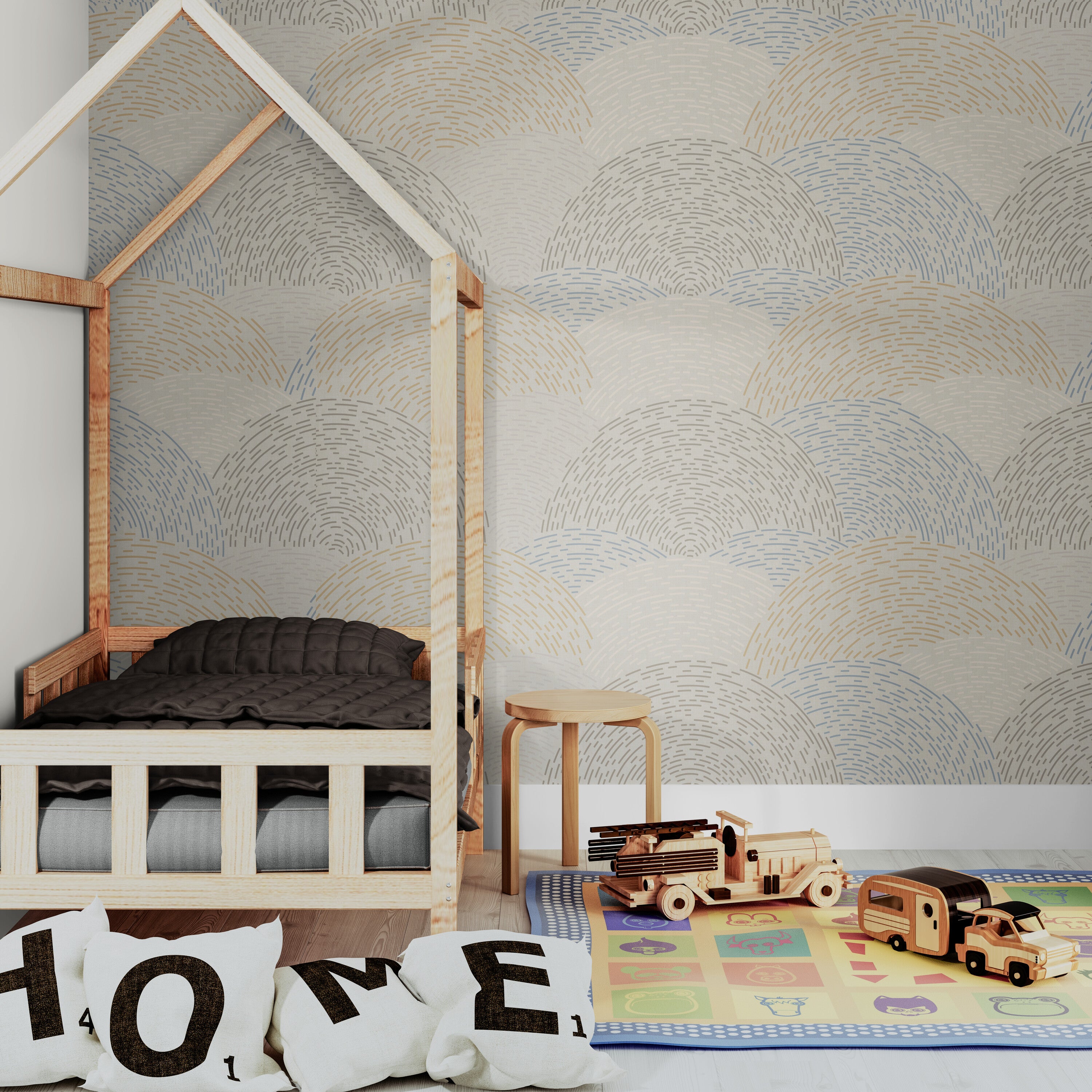 GE0001 Radial Escape Grace & Gardenia Endless Mural Beige