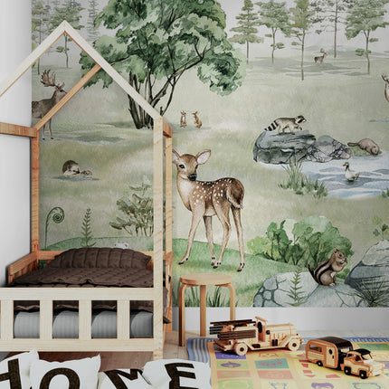 Deer Forest Wallpaper Mural