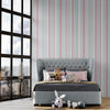 GW6080 Tousled Stripe Wallpaper Roll 20.5 inch Wide x 18 ft. Long in Pink and Blue