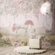 GDSE3121 Unicorn Forest Wallpaper Premium Peel and Stick Material 26in Wide x 6ft, 9 ft, 12ft, Pink Pink