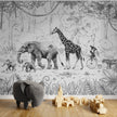GDSE3010 Animal Parade Wallpaper Mural Premium Peel and Stick Material 26in Wide x 9 ft. Brown