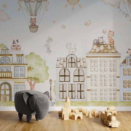 City Cats Wallpaper Mural