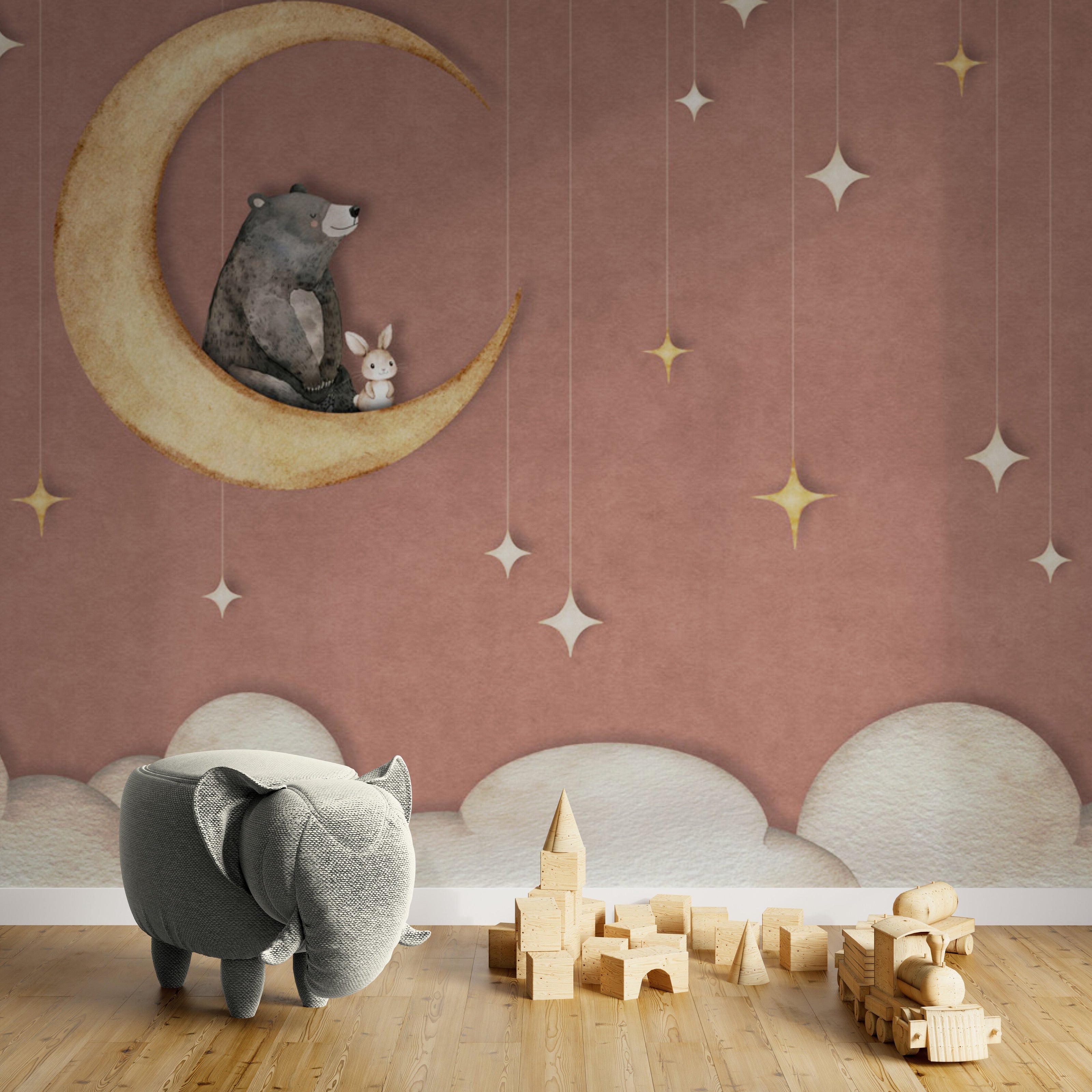 GDSE3542 Bear On The Moon Red