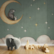 GDSE3541 Bear On The Moon Wallpaper Mural Premium Peel and Stick Material 26in Wide x 9 ft. Green