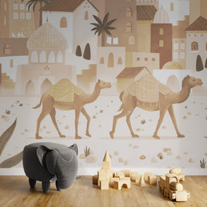 GDSE3581 Desert Dreams Wallpaper Mural Premium Peel and Stick Material 26in Wide x 9 ft. Monochromatic Brown