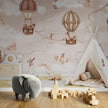 GDSE3531 Aviation Adventure Wallpaper Mural Premium Peel and Stick Material 26in Wide x 9 ft. Mono Beige Pink