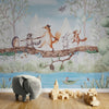 GDSE3500 Animal Adventure Wallpaper Mural Premium Peel and Stick Material 26in Wide x 9 ft. Blue Green Brown