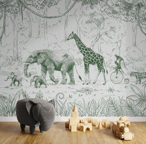 GDSE3021 Bear King Wallpaper Mural, Premium Peel and Stick Material 26in Wide x 9 ft. Brown