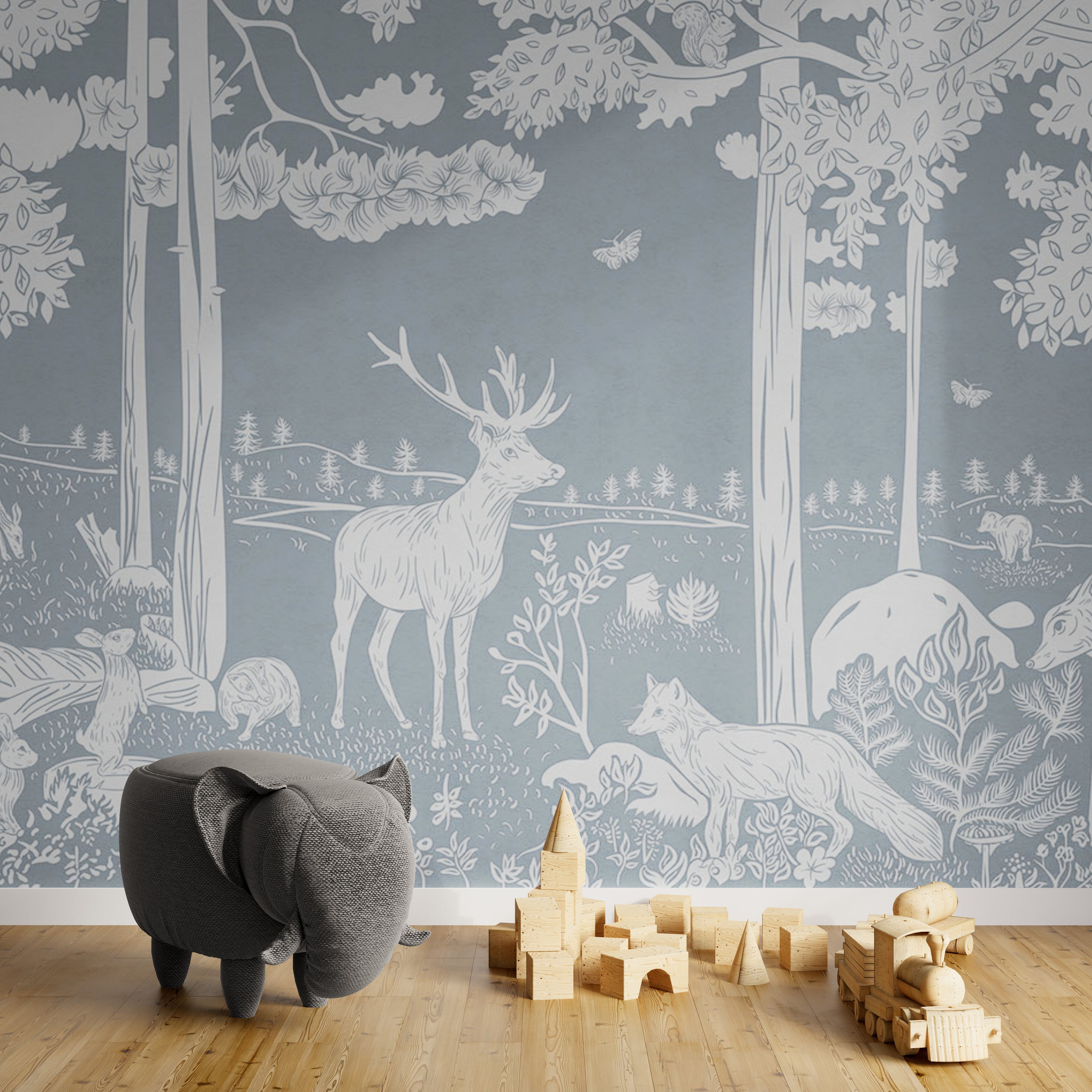 GDSE3083 Monochrome Forest Wallpaper Premium Peel and Stick Material 26in Wide x 9 ft. Light Brown