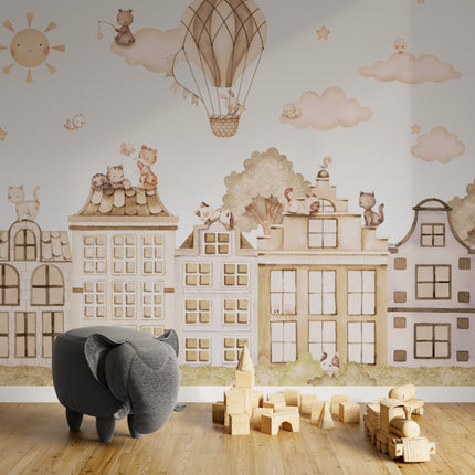 City Cats Wallpaper Mural