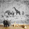 GDSE3012 Animal Parade Wallpaper Mural Premium Peel and Stick Material 26in Wide x 9 ft. Green