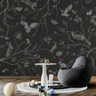 GDSE3143 Playful Forest Wallpaper Premium Peel and Stick Material 26in Wide x 6ft, 9 ft, 12ft, Black