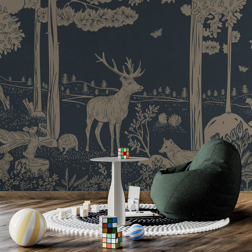 GDSE3083 Monochrome Forest Wallpaper Premium Peel and Stick Material 26in Wide x 9 ft. Light Brown