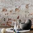GDSE3050 Forest Friends Wallpaper Mural Premium Peel and Stick Material 26in Wide x 9 ft. White Brown