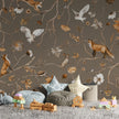 GDSE3148 Playful Forest Wallpaper Premium Peel and Stick Material 26in Wide x 6ft, 9 ft, 12ft, Taupe