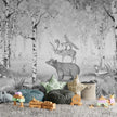 GDSE3020 Bear King Wallpaper Mural Premium Peel and Stick Material 26in Wide x 9 ft. Black White Gray