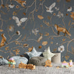 GDSE3141 Playful Forest Wallpaper Premium Peel and Stick Material 26in Wide x 6ft, 9 ft, 12ft, Blue
