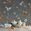 GDSE3141 Playful Forest Wallpaper Premium Peel and Stick Material 26in Wide x 6ft, 9 ft, 12ft, Blue