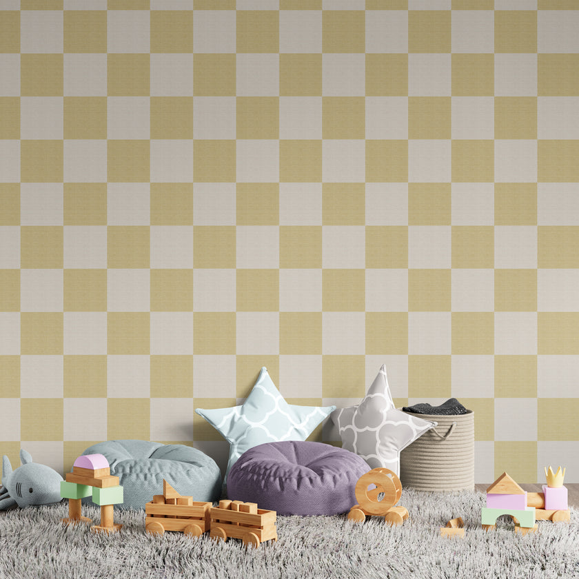 GW0201 Check Faux Grasscloth Plain weave Texture Wallpaper Roll 19 inch Wide x 18 ft. Long in White Tan