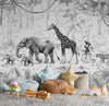 GDSE3012 Animal Parade Wallpaper Mural Premium Peel and Stick Material 26in Wide x 9 ft. Green