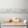 GB5050 City Wildflowers Peel and Stick Wallpaper Border 10in Height x 15ft Long Gray Yellow