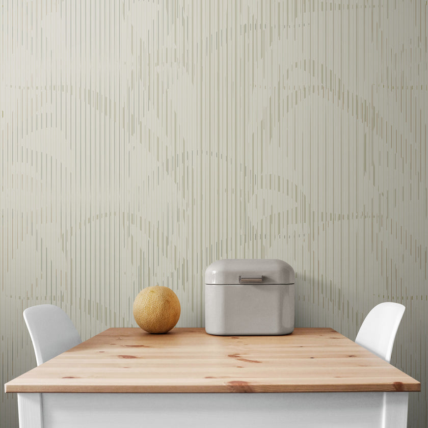 GE0021 Lenticular Foliage Endless Mural Beige Tan kitchen