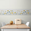 GB5050g8 City Wildflowers Peel and Stick Wallpaper Border 8in Height x 15ft Long Gray Yellow