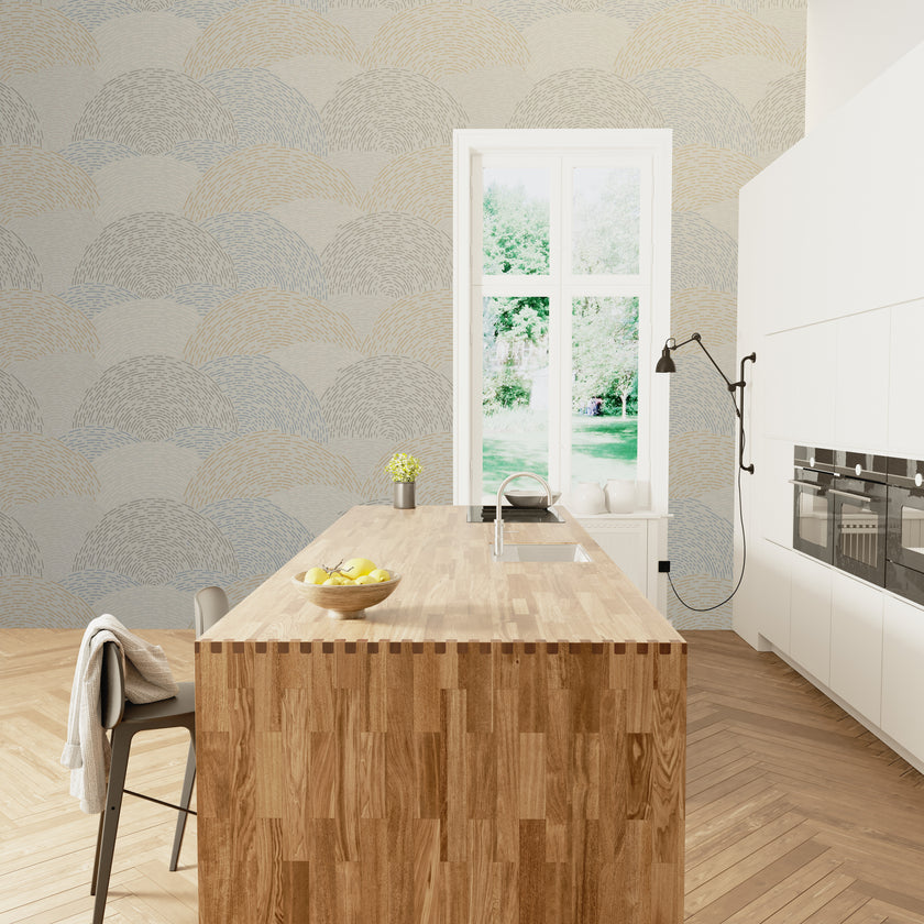 GE0001 Radial Escape Grace & Gardenia Endless Mural Beige
