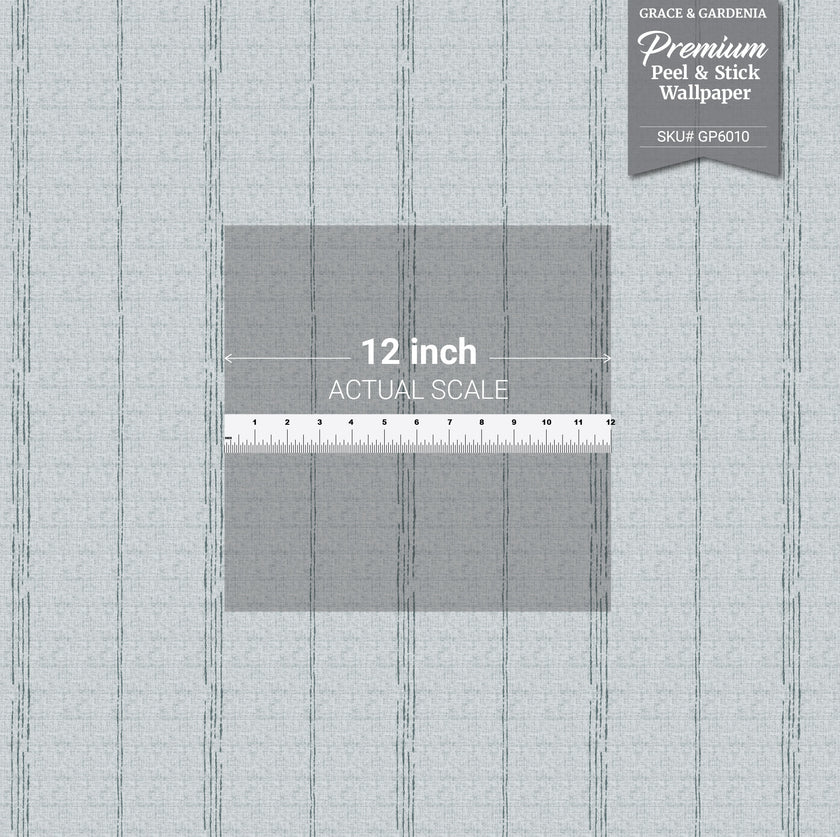 GP6010 Dot and Drift Stripe Premium Peel and Stick Wallpaper Panel 26 Wide x 6 Ft High in Muted Blue