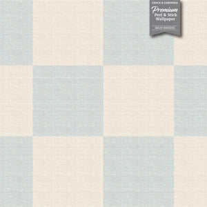 GW0201 Check Faux Grasscloth Plain weave Texture Wallpaper Roll 19 inch Wide x 18 ft. Long in White Tan