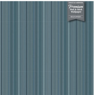 GP6006  Barcode Stripe Wallpaper Panels in Soft Teal