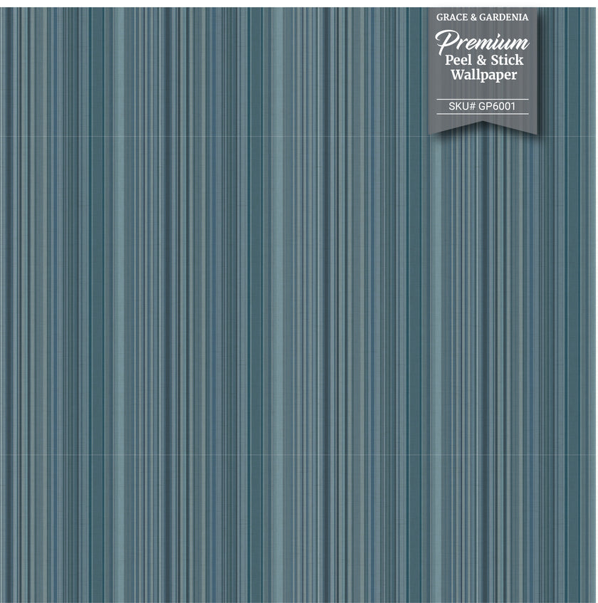 GP6001 Barcode Stripe Wallpaper Panels 26in Wide in Muted Navy