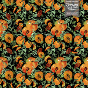 GDSL5032 Peaches Premium Peel and Stick Wallpaper Panel 26 inch Wide in Orange Green Black