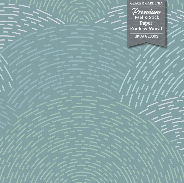 GE0002 Radial Escape Grace & Gardenia Endless Mural Navy