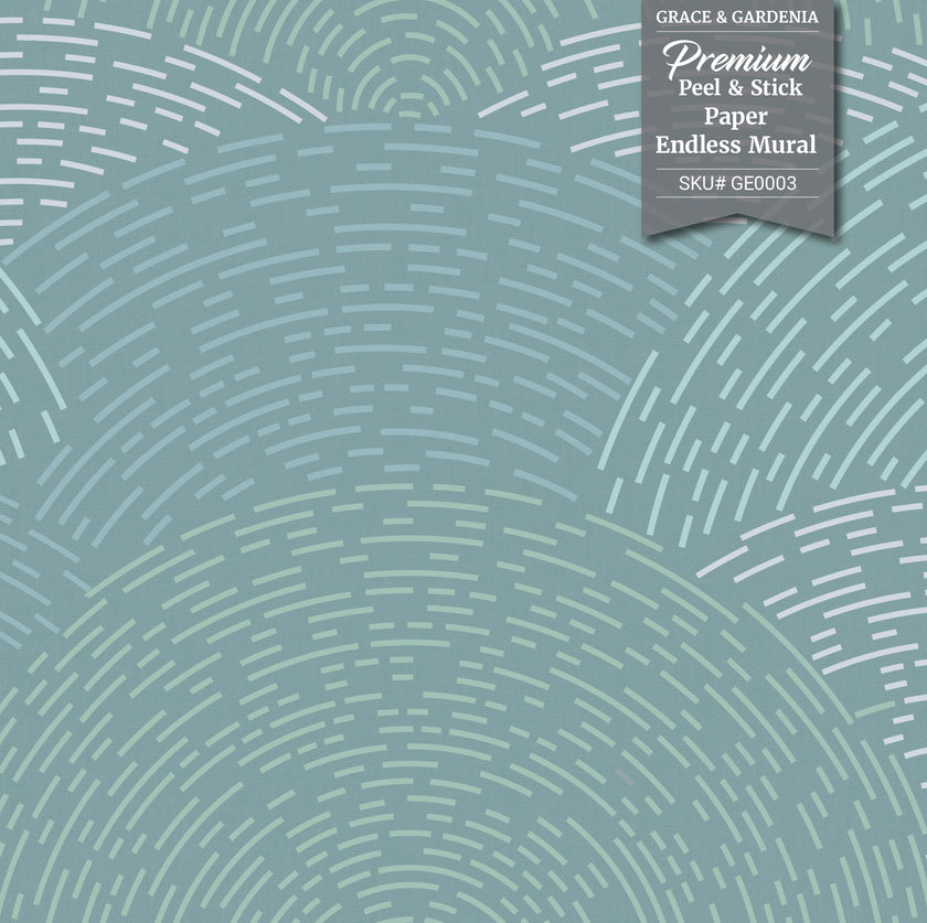 GE0002 Radial Escape Grace & Gardenia Endless Mural Navy
