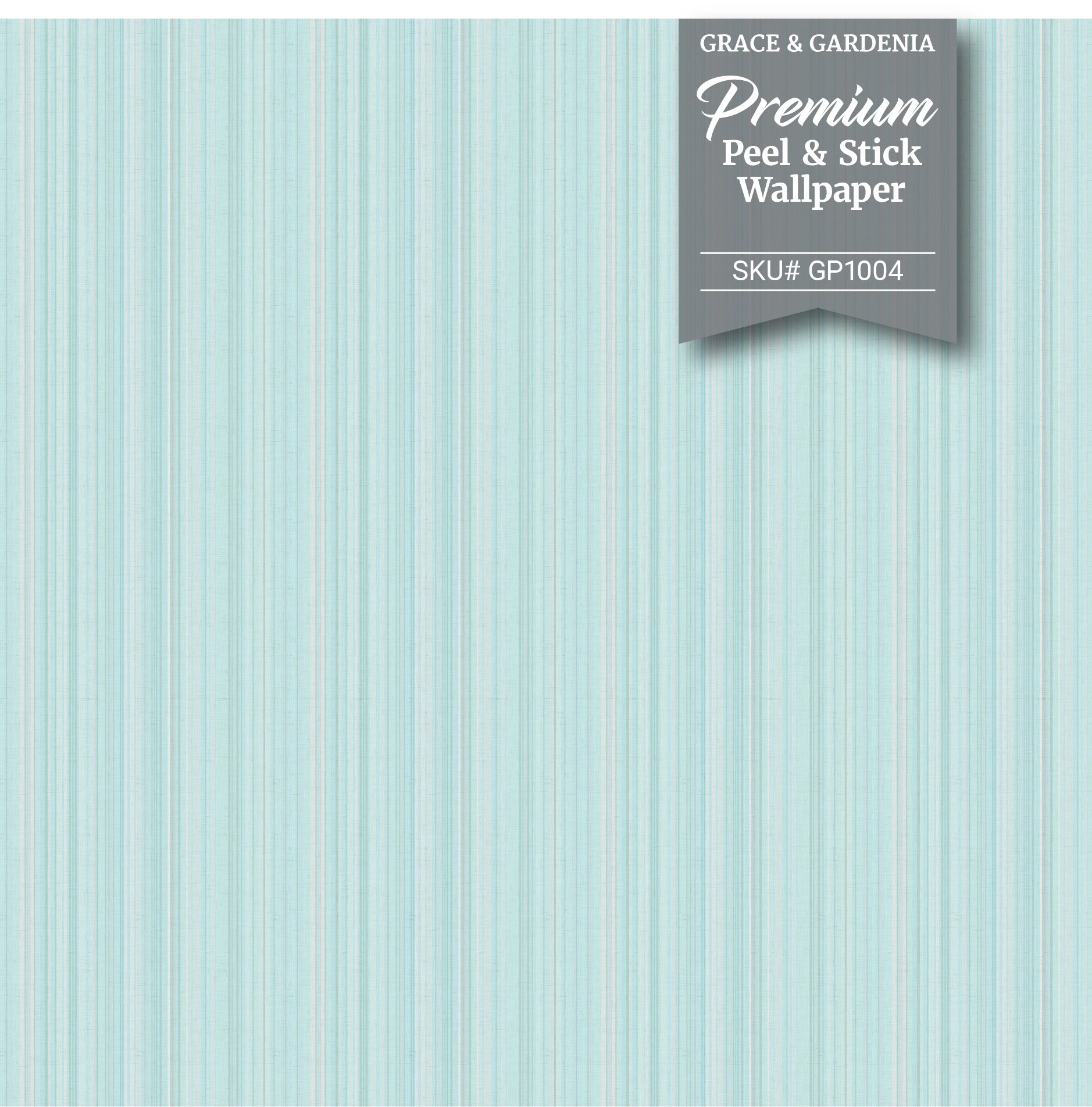 GP6006  Barcode Stripe Wallpaper Panels in Soft Teal