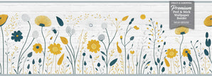 GB5050 City Wildflowers Peel and Stick Wallpaper Border 10in Height x 15ft Long Gray Yellow