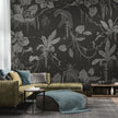 GDSE3152 Playful Monkey Wallpaper Premium Peel and Stick Material 26in Wide x 6ft, 9 ft, 12ft, Monochrome Black