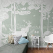 GDSE3086 Monochrome Forest Light Green