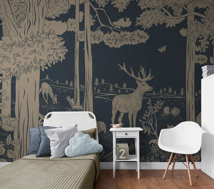 Monochrome Forest Wallpaper Mural