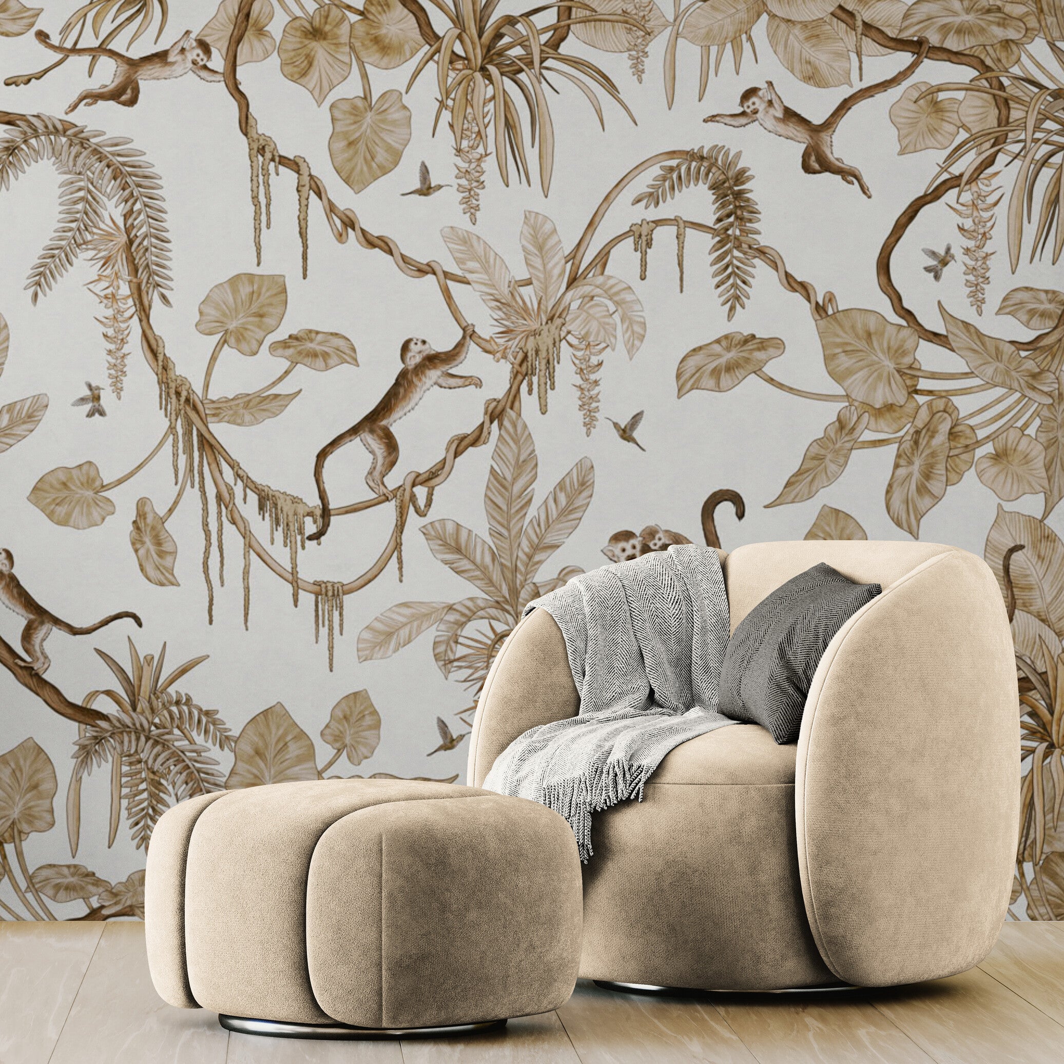 GDSE3162 Playful Monkey White