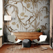 GDSE3162 Playful Monkey Wallpaper Premium Peel and Stick Material 26in Wide x 6ft, 9 ft, 12ft, White