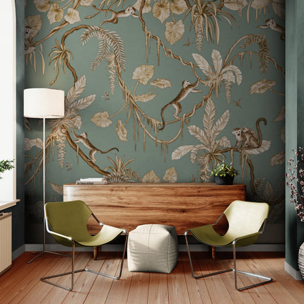 Playful Monkey Wallpaper Mural