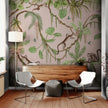 GDSE3156 Playful Monkey Wallpaper Premium Peel and Stick Material 26in Wide x 6ft, 9 ft, 12ft, Pink