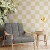 GW0201 Check Faux Grasscloth Plain weave Texture Wallpaper Roll 19 inch Wide x 18 ft. Long in White Tan